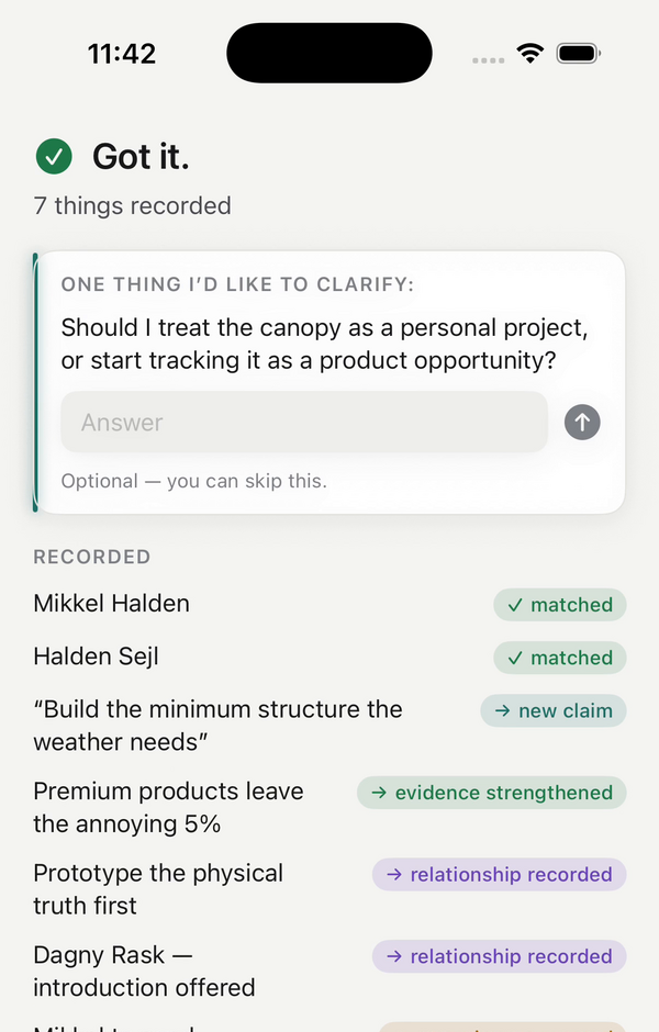 Got it: one question Gaun would like to clarify, and the seven things recorded listed under it
